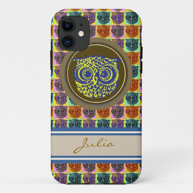 Funda De Case-Mate Para iPhone ave de búho lindo y personalizable (Reverso)