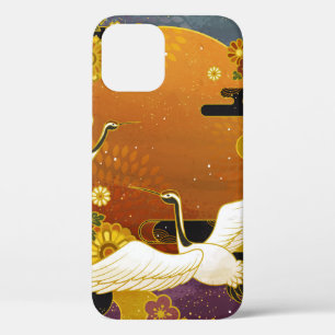 Funda Para iPhone 12 Ave grúa japonesa colorida raya de ilustracion