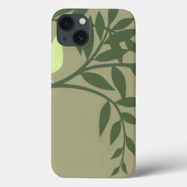 Funda De Case-Mate Para iPhone Ave verde encaramado en la rama verde (Reverso)