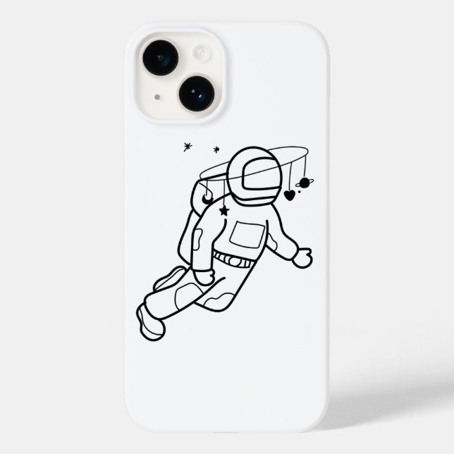Funda De Case-Mate Para iPhone Aventura astronauta cósmica (Reverso )