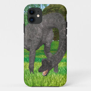 Funda Para iPhone 11 Aventura de dinosaurio de cuello largo en la selva