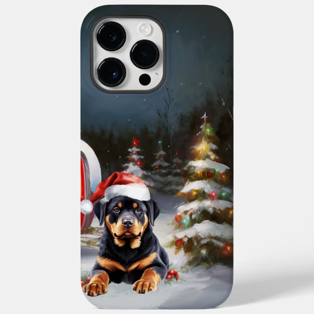 Funda De Case-Mate Para iPhone Aventura de Navidades de Caravana de Winter Rottwe (Reverso )