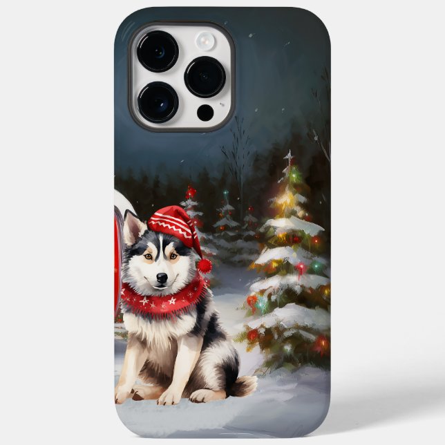 Funda De Case-Mate Para iPhone Aventura de Navidades de la Husky Caravana Siberia (Reverso )