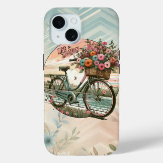Funda Para iPhone 15 Aventura para bicicleta de época