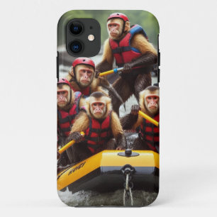 Funda Para iPhone 11 Aventurous Capuchin Monkeys Whitewater Rafting