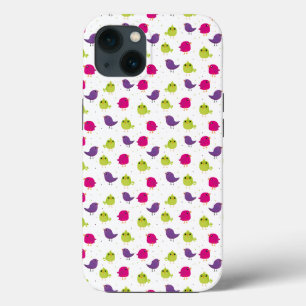 Funda Para iPhone 13 Aves alegres y coloridas