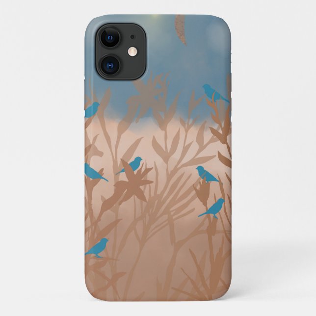 Funda De Case-Mate Para iPhone Aves azules (Reverso)