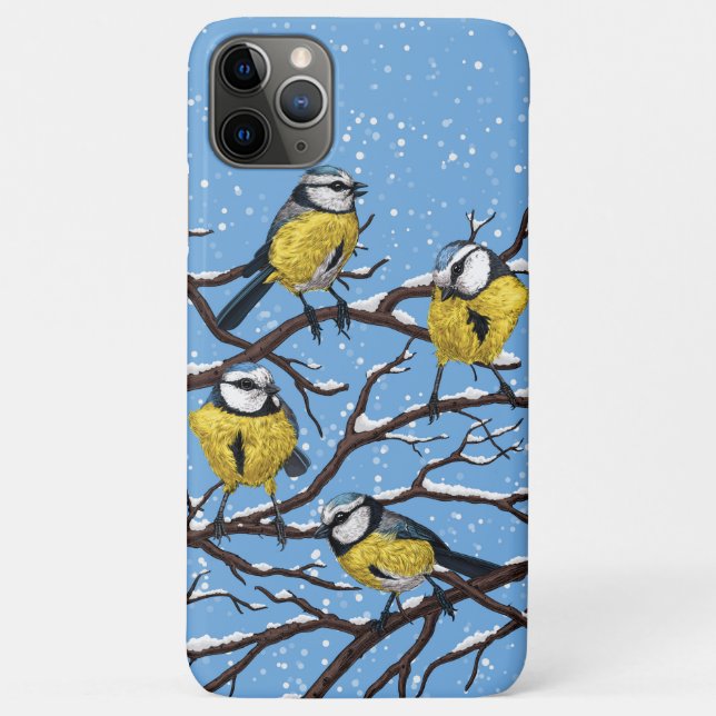 Funda De Case-Mate Para iPhone Aves azules en invierno (Reverso)