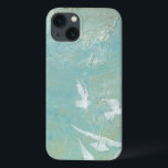 Funda Para iPhone 13 Aves blancas volando por el cielo azul<br><div class="desc">Megan Meagher creó esta huella de pájaros blancos volando a través de un cielo azul. Un lugar tranquilo,  el blanco de los pájaros y el azul del fondo se mezclan muy bien. ¡Elige los tuyos!</div>