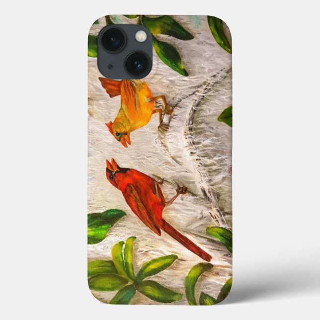 Funda De Case-Mate Para iPhone Aves cardinales - Canto de amor (Reverso)