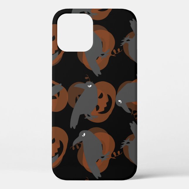 Funda De Case-Mate Para iPhone aves de calabaza de halloween (Reverso )
