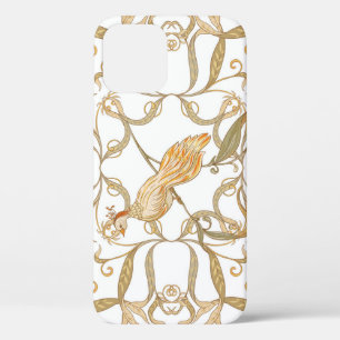 Funda Para iPhone 12 Aves de flores de Art Nouveau