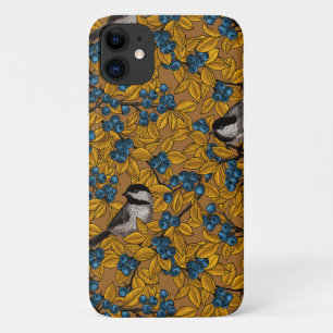 Funda Para iPhone 11 Aves de pollo en ramas de arándano
