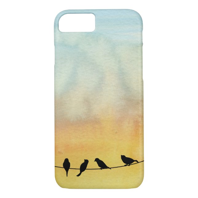 Funda De Case-Mate Para iPhone Aves en un alambre (Reverso)