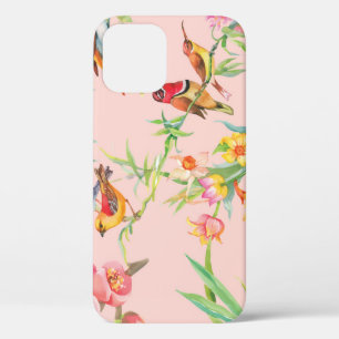 Funda Para iPhone 12 Aves Exóticas: Sin Marea Floral Vintage.