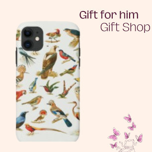 Funda Para iPhone 11 Aves Minimalistas especies coloridas modernas