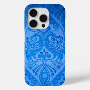 Funda Para iPhone 15 Pro Aves pavos reales orientales azules