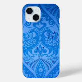 Funda Para iPhone 15 Aves pavos reales orientales azules
