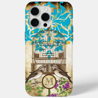 title_seo2 Aves Vintage Birdcage Cherry Blossom Damask