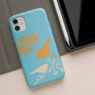 Funda Para iPhone 15 Pro Max Aves y cerezas de naranja y Aqua