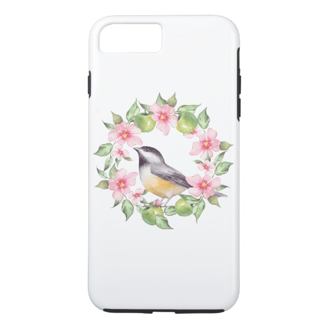 Funda De Case-Mate Para iPhone Aves y flores 2 (Reverso)