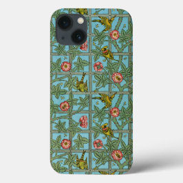 Funda Para iPhone 13 Aves y flores de William Morris