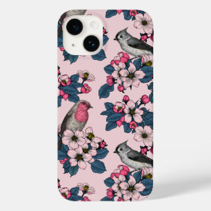 Funda Para iPhone 14 De Case-Mate Aves y flores en rosa