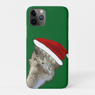Funda Para iPhone 11 Pro Avestruz con sombrero de Santa Navidad Animal de z