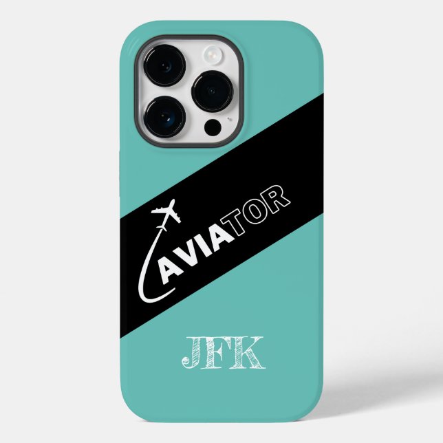 Funda De Case-Mate Para iPhone Aviador de vuelo de avión Aviador Green Black Avia (Reverso )