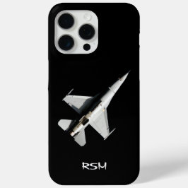 Funda Para iPhone 15 Pro Max Avión monogramado, Jet Fighter, PILOT,Personalizad