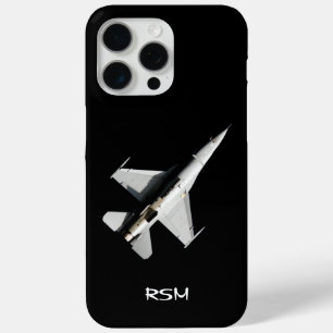 Funda Para iPhone 15 Pro Max Avión monogramado, Jet Fighter, PILOT,Personalizad