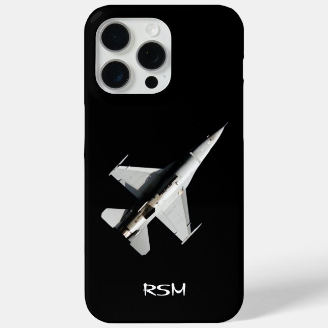 Funda De Case-Mate Para iPhone Avión monogramado, Jet Fighter, PILOT,Personalizad (Reverso )