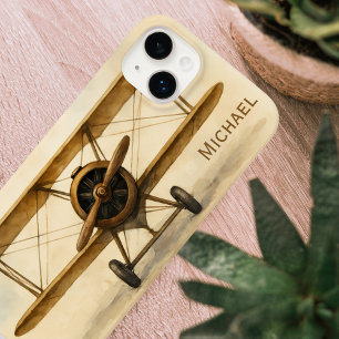 Funda Para iPhone 14 Plus De Case-Mate Avión Vintage y Avión piloto de diversión con nomb
