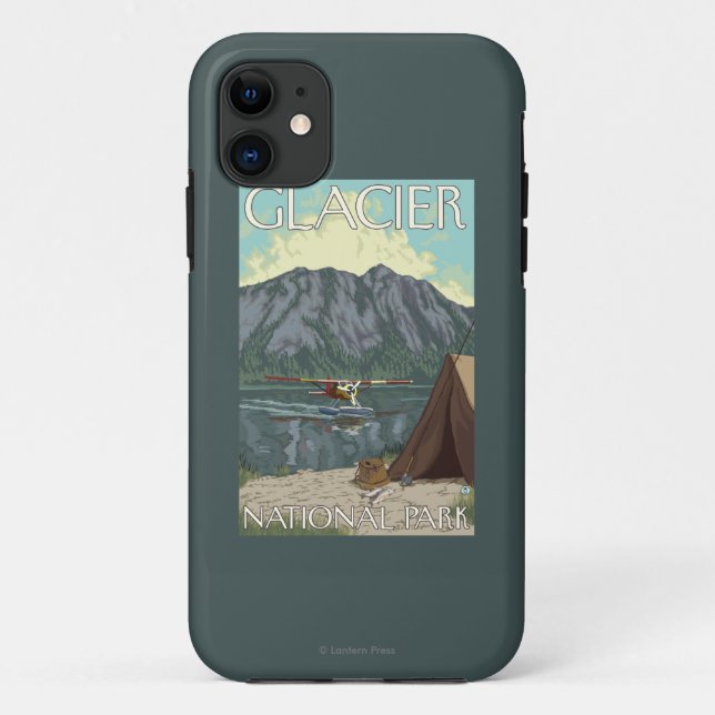 Funda De Case-Mate Para iPhone Avión y pesca - Parque Nacional Glacier, TA de (Reverso)