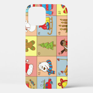 Funda Para iPhone 12 Aviso de navidades: Colección de elementos Doodle