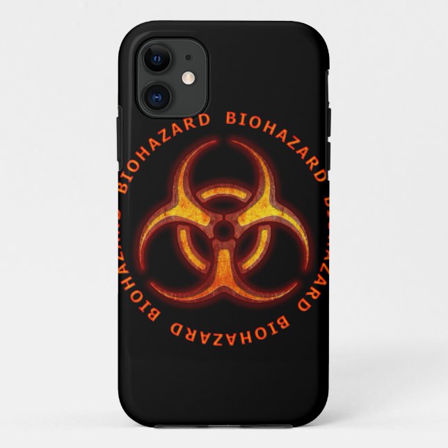 Funda De Case-Mate Para iPhone Aviso de peligro biológico para zombis (Reverso)
