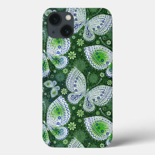 Funda Para iPhone 13 Away Paisley Butterfly Print Green
