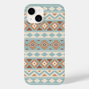 Funda Para iPhone 14 De Case-Mate Aztec Essence Ptn IIIb Blue Cream Terracottas