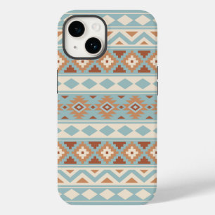 Funda Para iPhone 14 De Case-Mate Aztec Essence Ptn IIIb Blue Cream Terracottas