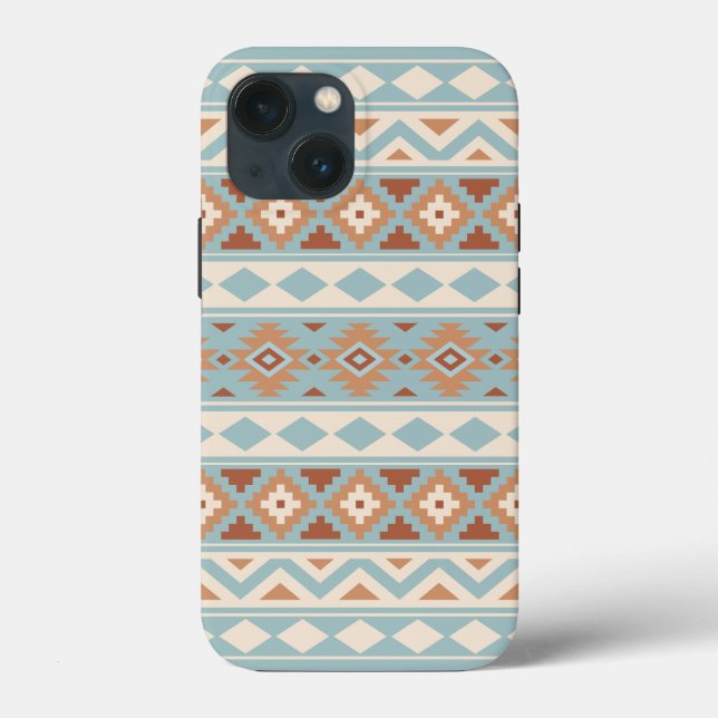 Funda De Case-Mate Para iPhone Aztec Essence Ptn IIIb Blue Cream Terracottas (Reverso )