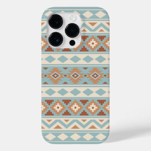 Funda Para iPhone 14 Pro De Case-Mate Aztec Essence Ptn IIIb Blue Cream Terracottas