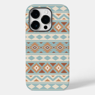 Funda Para iPhone 14 Pro De Case-Mate Aztec Essence Ptn IIIb Blue Cream Terracottas