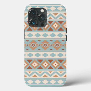 Funda Para iPhone 13 Pro Aztec Essence Ptn IIIb Blue Cream Terracottas