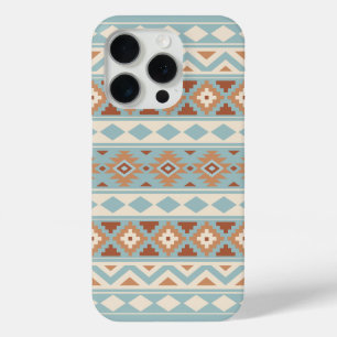 Funda Para iPhone 15 Pro Aztec Essence Ptn IIIb Blue Cream Terracottas