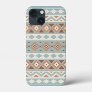 Funda Para iPhone 13 Mini Aztec Essence Ptn IIIb Blue Cream Terracottas