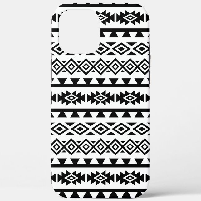 Funda De Case-Mate Para iPhone Azteca estilizado Gran Patrón II Negro sobre Blanc (Reverso )