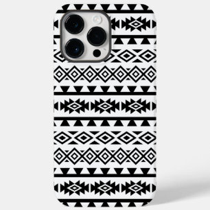 Funda Para iPhone 14 Pro Max De Case-Mate Azteca estilizado Gran Patrón II Negro sobre Blanc