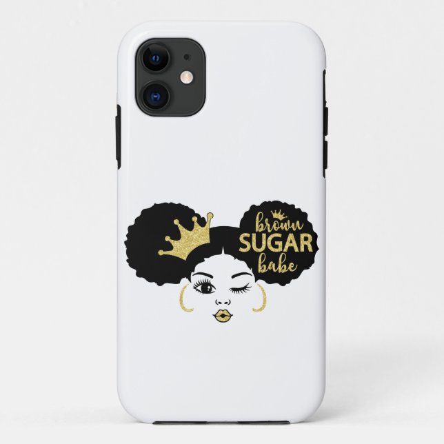 Funda De Case-Mate Para iPhone Azúcar marrón en negro y oro (Reverso)