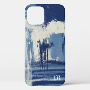 Funda Para iPhone 12 Pro Azul abstracto y marfil