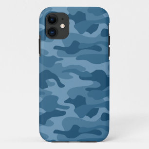 Funda Para iPhone 11 Azul Acero Camuflaje Monocolor